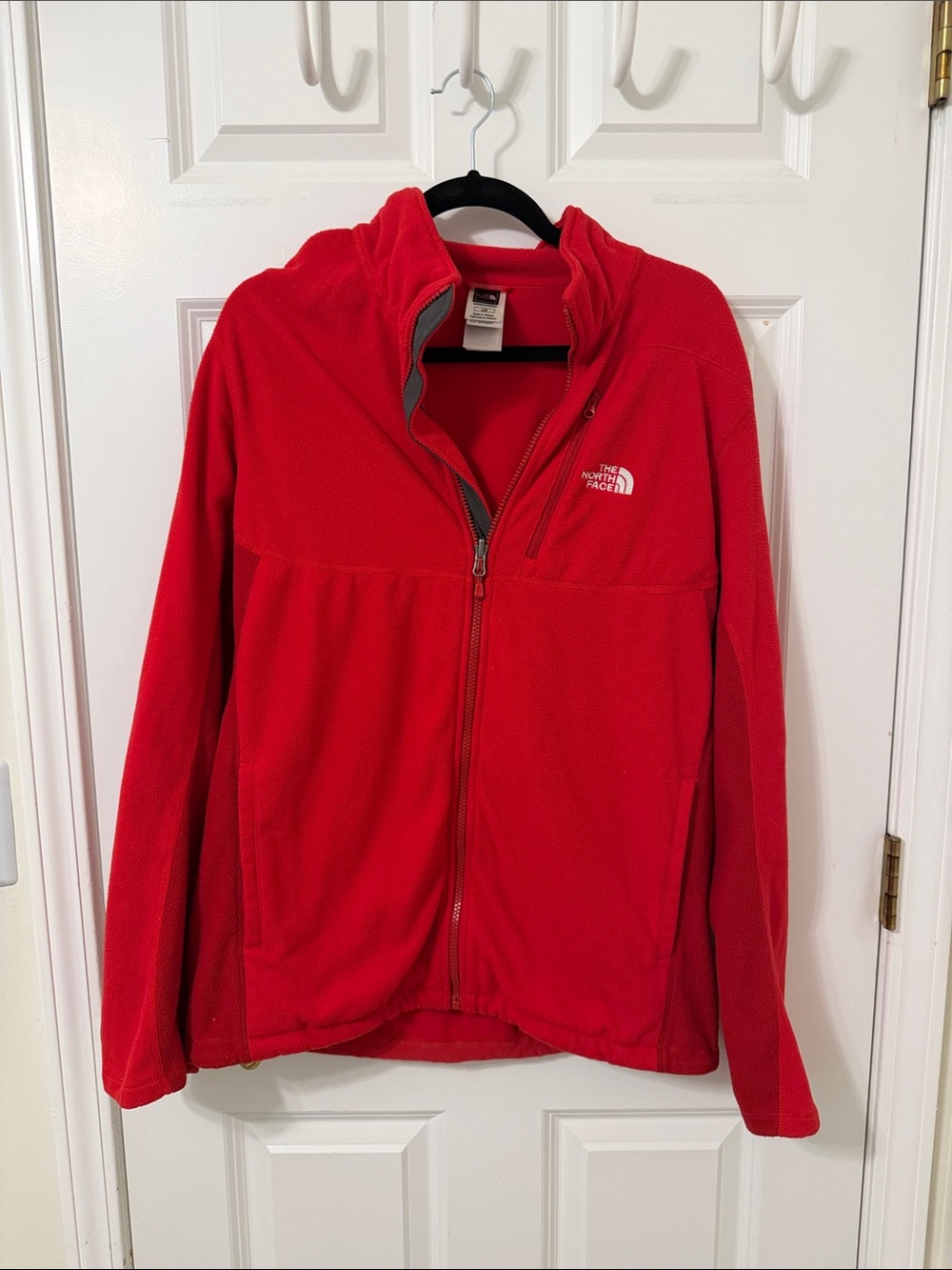 The North Face Bright Red Mens Fleece Jacket Large